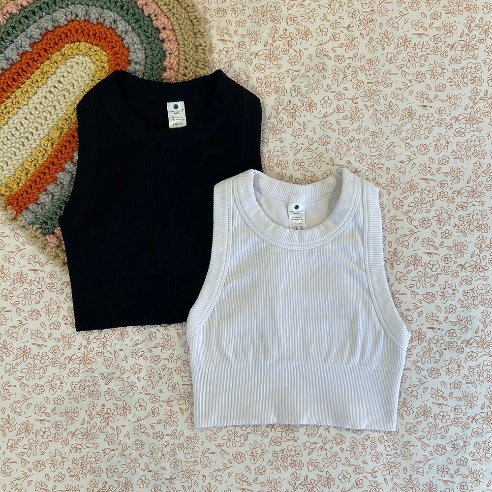 Yogalicious Girls Ribbed Seamless Cheer Squad Sports Bra Bundle Size Small 7/8